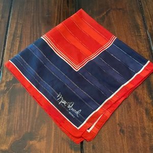 Vintage Marc Aurel Roma red white blue square 31.5 x 31.5 metallic thread scarf